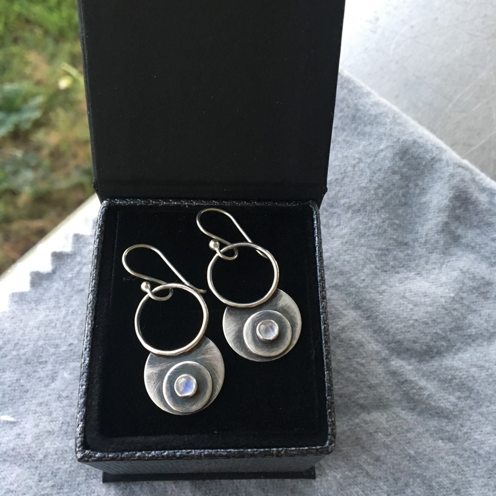 Moonstone and sterling earrings